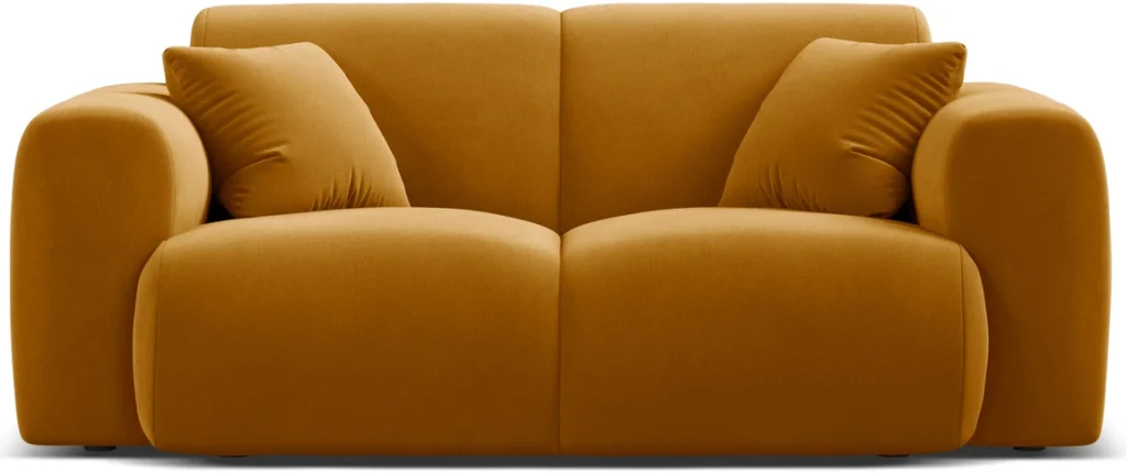 2-personers sofa Micadoni Molino - gul Casino-velour, B170×D100×H72 cm