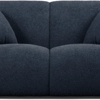 2-personers sofa Micadoni Molino mørkeblå bouclé-stof B170 cm med puder