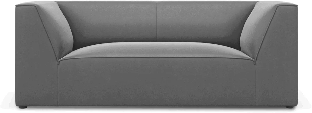 2-personers sofa Micadoni Ruby, grå velour, H69 x B174 x D93 cm, LiquidBlocked