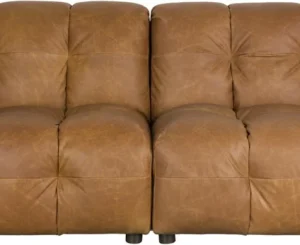 3-personers lædersofa Dutchbone Hackman kastanjebrun ægte koskindslæder H84 x B264 x D102 cm