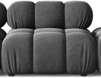 3-personers modulsofa Micadoni Bellis - højrevendt, grå velour Venus 2930 B282×D94×H70 cm