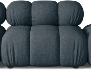 3-personers modulsofa Micadoni Bellis højrevendt, Liberty 13 strukturstof i dyb petrol, sædebredde 256 cm