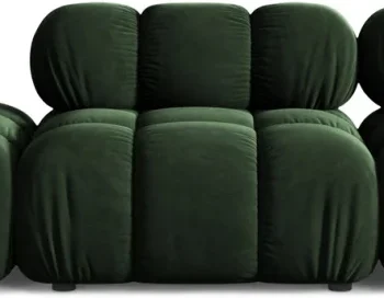 3-personers modulsofa Micadoni Bellis, venstrevendt, flaskegrøn Venus-velour 282 cm