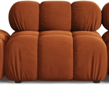 3-personers modulsofa Micadoni Bellis venstrevendt, terrakotta velour, B282 D94 H70 cm