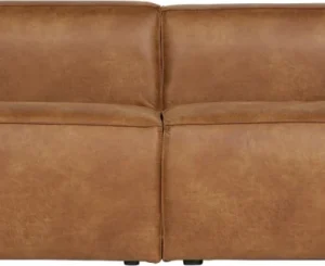 3-personers sofa WOOOD Bean i lysebrunt læderlook - B246 x D96 x H73 cm