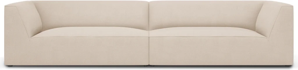4-personers sofa Micadoni Ruby - beige strukturstof Ottawa, B302 cm, WaterStop, høj slidstyrke