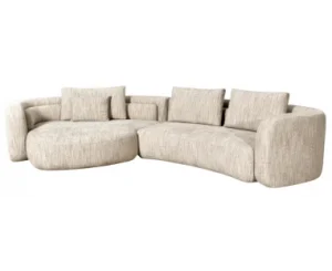 ANGUSTO Buet hjørnesofa i polyester 389 x 200 cm - Natur – Richmond Interiors