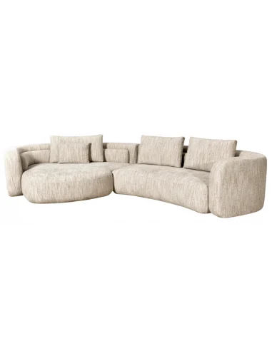 ANGUSTO Buet hjørnesofa i polyester 389 x 200 cm - Natur – Richmond Interiors