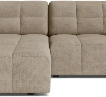 Chaiselong-/hjørnesofa Micadoni Jennifer venstrevendt, mørk beige Eden chenille, 234 cm, 4 pers.