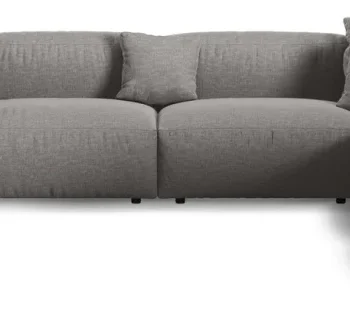 Chaiselong/hjørnesofa Micadoni Martina højrevendt - Boston strukturstof lys grå, 420×330 cm, sædedybde 90 cm