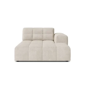 Chaiselong højre Micadoni Jennifer, chenille modulsofa lys beige Eden 2 Pearl