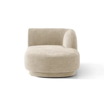 Chaiselongmodul Micadoni Miley, beige chenille Eden 3 Cream højrevendt modulsofa H70×B90×D156 cm