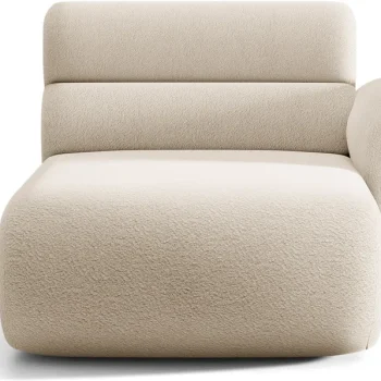 Chaiselongmodul Micadoni Neo højre - beige bouclé modulsofa, sædedybde 125 cm