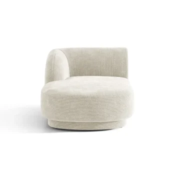Chaiselongmodul venstrevendt - Micadoni Miley modulsofa, chenille Eden 2 Pearl, lys beige, H70xB90xD156