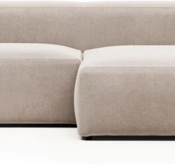 Chaiselongsofa 2-personers højrevendt Kave Home Blok beige pletafvisende stof moderne nordisk design 240x174 cm