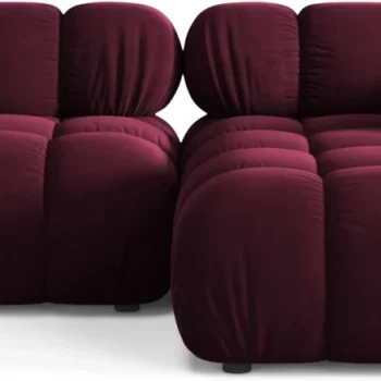 Chaiselongsofa hjørnesofa Micadoni Bellis, bordeaux velour, højrevendt, modulær, 3-personers