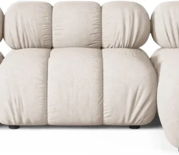 Chaiselongsofa hjørnesofa Micadoni Bellis højrevendt beige Liberty strukturstof 282x155 cm
