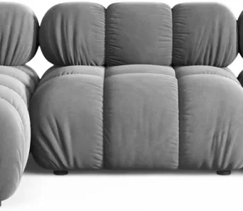 Chaiselongsofa hjørnesofa Micadoni Bellis, venstrevendt, 4-personers, lysegrå velour Venus B282 D155 H70
