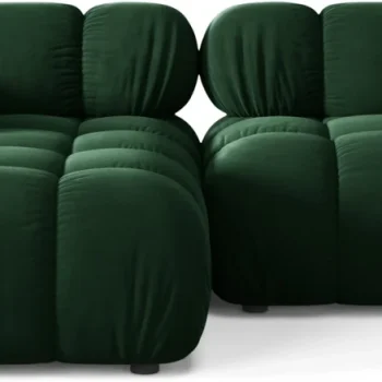 Chaiselongsofa hjørnesofa Micadoni Bellis venstrevendt flaskegrøn velour 188×155×70 cm