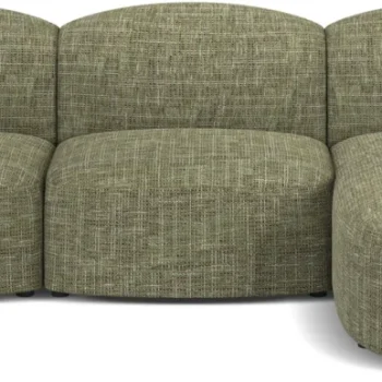 Chaiselongsofa hjørnesofa Micadoni Blair højrevendt - olivengrøn Baltimore strukturvævet stof, plads til 4, H76 B274 D167
