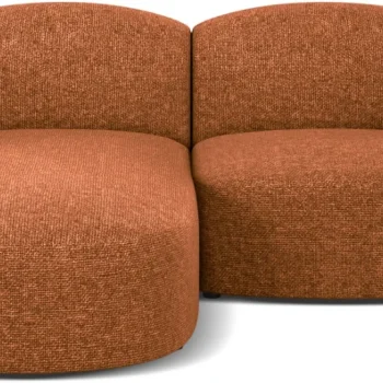 Chaiselongsofa hjørnesofa Micadoni Blair venstrevendt 3-personers teglrød chenille Eden 10 Terra