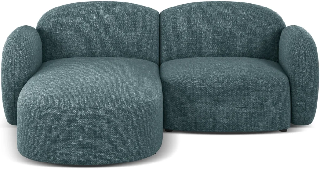 Chaiselongsofa Hjørnesofa Micadoni Blair venstrevendt 3-sæders lyseblå Eden 15 Pacific chenille B194xD167 cm