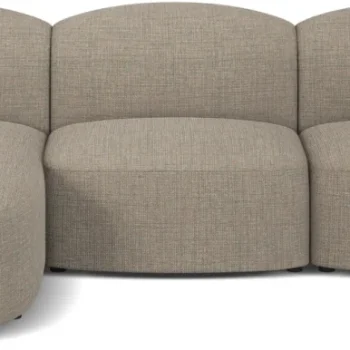 Chaiselongsofa hjørnesofa Micadoni Blair, venstrevendt, gråbrun meleret Baltimore-stof, 274x167 cm