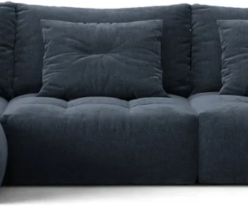 Chaiselongsofa hjørnesofa Micadoni Bloom venstrevendt marineblå Wind 77 tekstureret stof, plads til 6 B327×D152×H97 cm