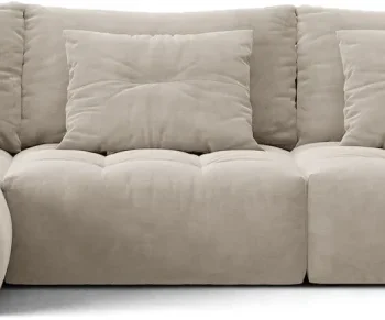 Chaiselongsofa hjørnesofa Micadoni Bloom venstrevendt, velour lys beige, H97 B327 D152 cm, plads til 6 personer