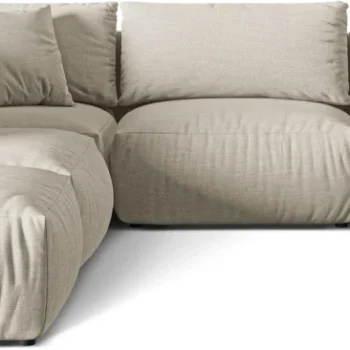Chaiselongsofa hjørnesofa Micadoni Chris venstrevendt 295x290 cm natur LINS 04 strukturstof 4-personers