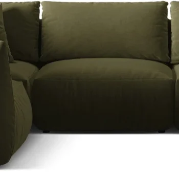 Chaiselongsofa hjørnesofa Micadoni Chris venstrevendt 4-pers lys grøn Casino velour B295xD210 cm