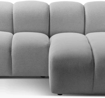 Chaiselongsofa hjørnesofa Micadoni Diana højrevendt 3D-stof Sonic sølv 334x182 cm