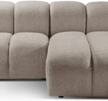 Chaiselongsofa hjørnesofa Micadoni Diana - højrevendt, mørk beige strukturstof, B334×D182×H72 cm