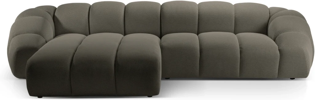Chaiselongsofa hjørnesofa Micadoni Diana venstrevendt Sonic 3D-stof stålgrå B334xD182xH72 cm