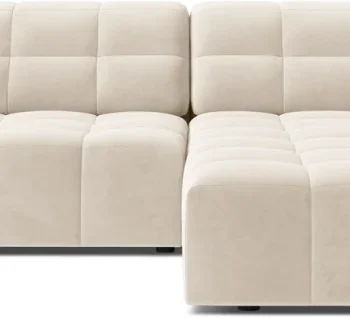 Chaiselongsofa hjørnesofa Micadoni Jennifer gul velour, højrevendt, B234 x D167 cm, 4-personers