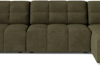 Chaiselongsofa hjørnesofa Micadoni Jennifer højrevendt chenille Eden 12 Olive grøn B348×D167×H78 cm 5-personers