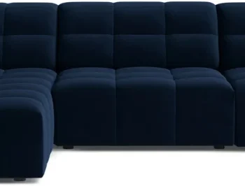 Chaiselongsofa hjørnesofa Micadoni Jennifer venstrevendt - kongeblå velour, B294 D167 cm