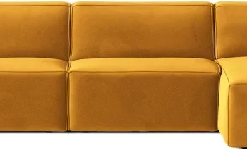 Chaiselongsofa hjørnesofa Micadoni Jodie højrevendt gul Venus velour B341xD162 H77 Easy Clean kæledyrsvenlig
