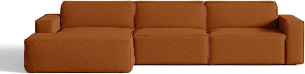 Chaiselongsofa hjørnesofa Micadoni Jodie venstrevendt 284x162 cm terrakotta strukturstof Megan 357
