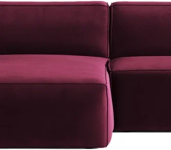 Chaiselongsofa hjørnesofa Micadoni Jodie venstrevendt 3-personers bordeaux velour Cleanaboo Easy Clean