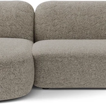 Chaiselongsofa / hjørnesofa Micadoni Kate venstrevendt 3-personers beige meleret Puente strukturstof 285x176 cm