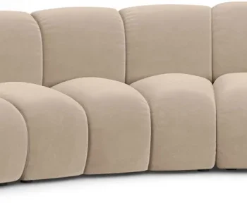 Chaiselongsofa / hjørnesofa Micadoni Lupine venstrevendt 335×166 cm beige velour Venus