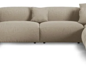 Chaiselongsofa / hjørnesofa Micadoni Martina højrevendt 6-sæders Boston Toffee lys beige 420x330 cm