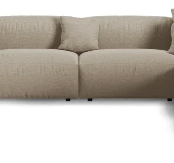 Chaiselongsofa / hjørnesofa Micadoni Martina højrevendt 6-sæders Boston Toffee lys beige 420x330 cm