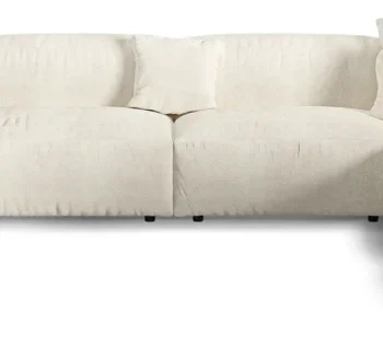 Chaiselongsofa / hjørnesofa Micadoni Martina, højrevendt, elfenben bouclé, 420x330 cm, plads til 6 pers