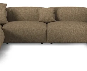 Chaiselongsofa / hjørnesofa Micadoni Martina - venstrevendt Monet bouclé, cappuccino, 6-personers