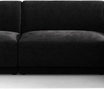Chaiselongsofa / hjørnesofa Micadoni Miley højrevendt, sort chenille, B255 cm