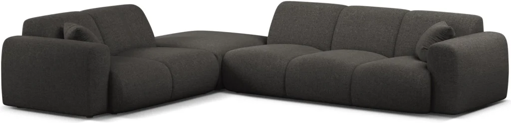Chaiselongsofa/hjørnesofa Micadoni Molino venstrevendt 6-personers mørkegrå chenille Eden 20 B315 D250 cm