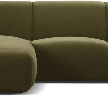 Chaiselongsofa / hjørnesofa Micadoni Molino venstrevendt lys grøn velour 255x170 cm
