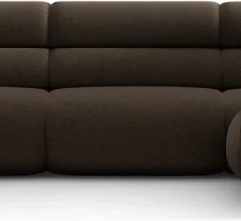 Chaiselongsofa / hjørnesofa Micadoni Neo, højrevendt, 295x210 cm, brun bouclé Baloo 2081 OekoTex, Martindale 100.000